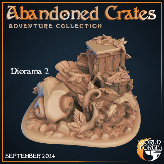 Abandoned Crates - 2 Piece Set - Adventure Collection - Unpainted Miniature