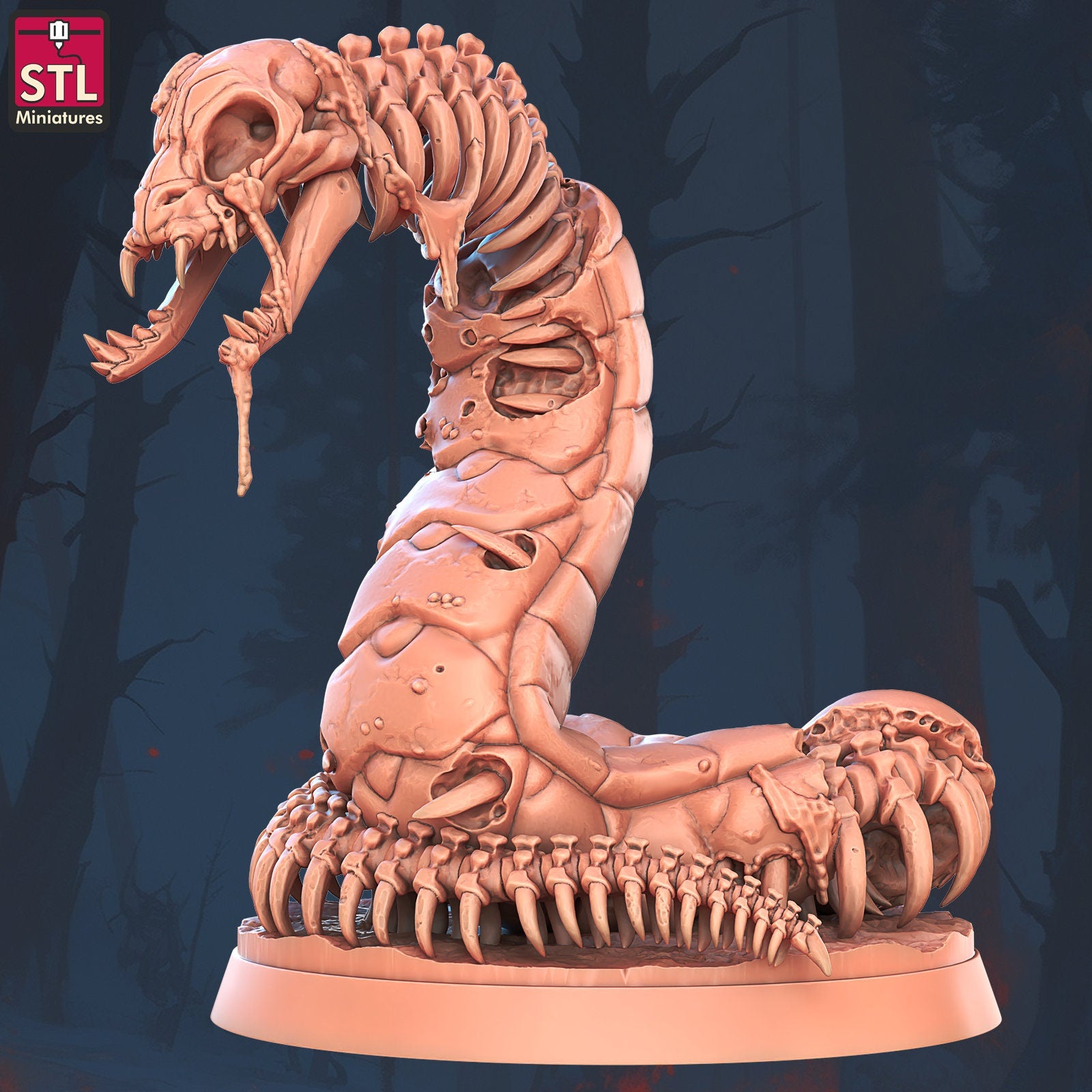 Ghoul Snakes - Undead Snakes - Unpainted Miniature