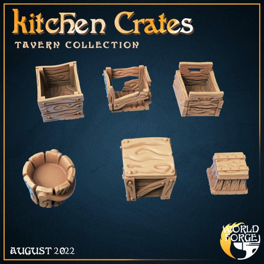 Kitchen Crates - The Arcane Dragon Tavern Collection - Unpainted Miniature