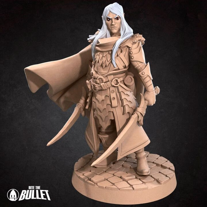 Drow Ranger with Panther - Unpainted Miniature