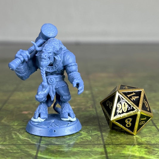 Minotaur with Mace - 32mm Scale - Unpainted Miniature