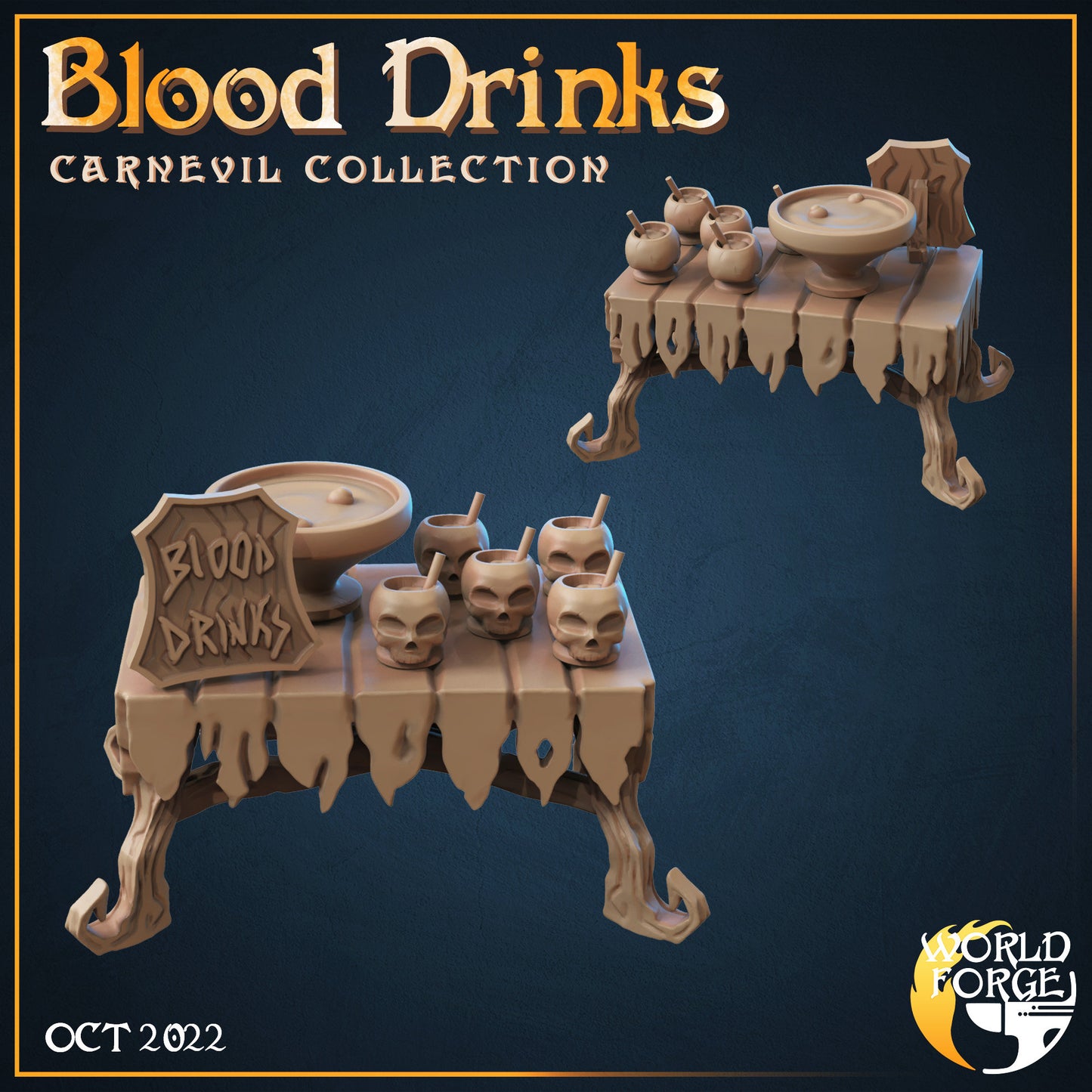 Carnival Food - 3 Tables - CarnEvil Collection - Unpainted Miniature