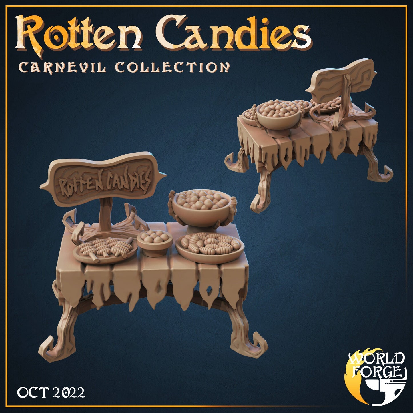 Carnival Food - 3 Tables - CarnEvil Collection - Unpainted Miniature