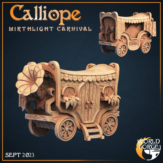 Calliope - Music Cart - Mirthlight Carnival Collection - 32mm Scale - Unpainted Miniature for DnD, Pathfinder, Tabletop RPGs, and Dioramas