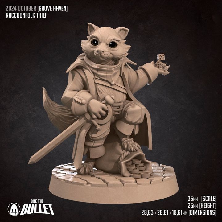 Raccoon Thief - Grove Haven Set - Unpainted Miniature