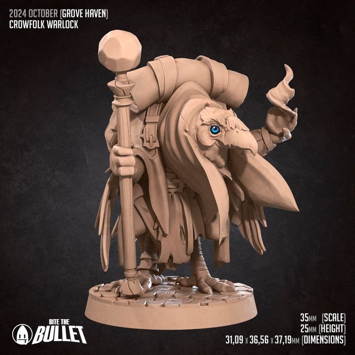 Crowfolk Warlock - Grove Haven Set - Unpainted Miniature