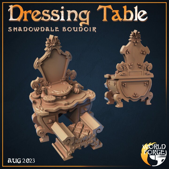 Dressing Table - Shadowdale Boudoir Collection - Unpainted Miniature