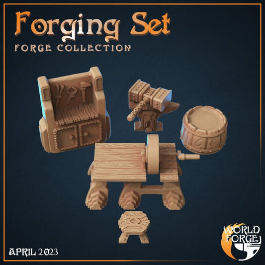 Forging Set - Dwarf Forge Collection - Unpainted Miniature