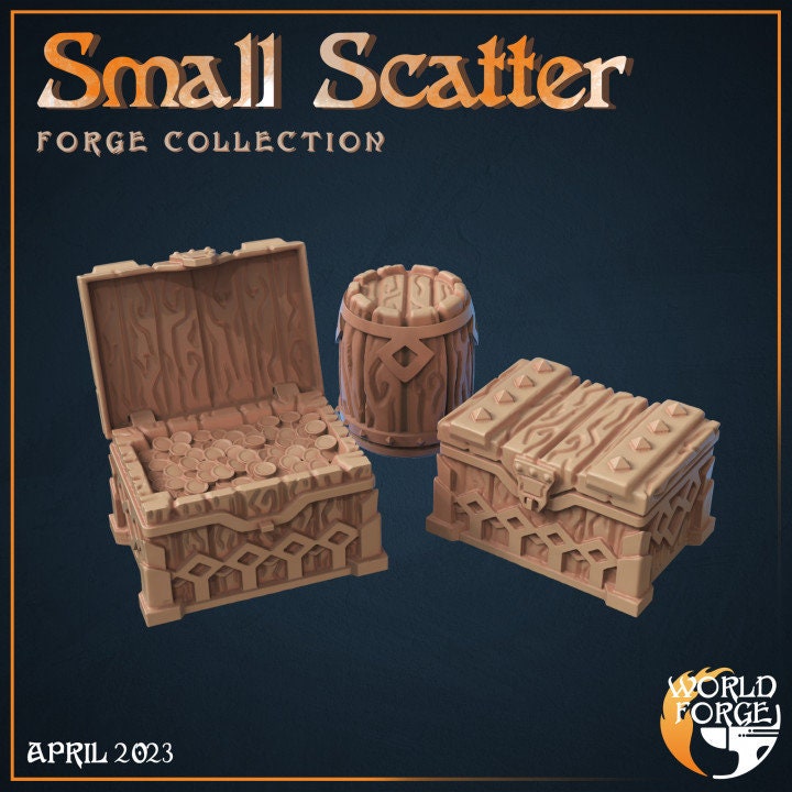 Small Storage Chests - Dwarf Forge Collection - Unpainted Miniature