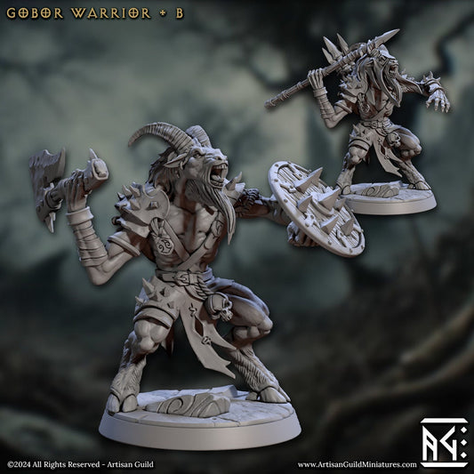 Gobor Warrior - Pose B - Rise of the Beastmen - Unpainted Miniature