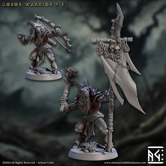 Gobor Warrior - Pose E - Rise of the Beastmen - Unpainted Miniature