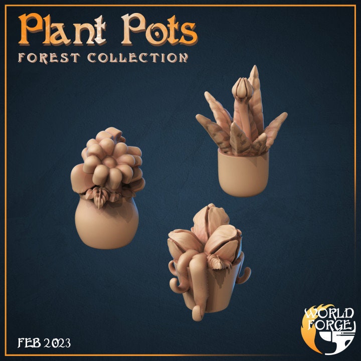 Plant Pots - Forest Collection - Unpainted Miniature