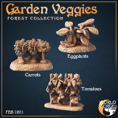 Garden Vegetables - Set of 3 - Forest Collection - Unpainted Miniature