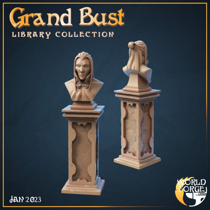 Bust Sculpture - Set of 2 - The Grand Library Collection - Unpainted Miniature