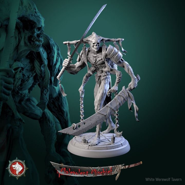 Grimblade Revenant - 32mm and 75mm Scale - Unpainted Miniature