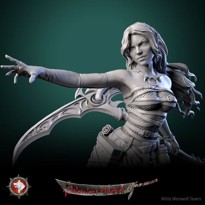 Alberta the Soulflayer - 32mm Scale - Unpainted Miniature