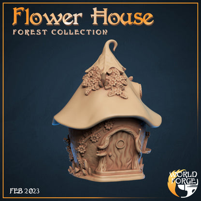 Flower House - Magical Forest Collection - Unpainted Miniature