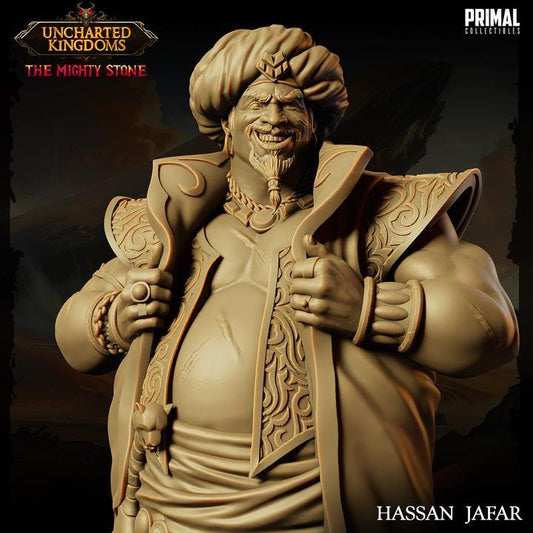 Crime Lord, Hassan Jafar - Masters of Dungeons Quest - 28mm, 32mm, 75mm Scale - Unpainted Miniature for DnD, Pathfinder, Tabletop RPGs