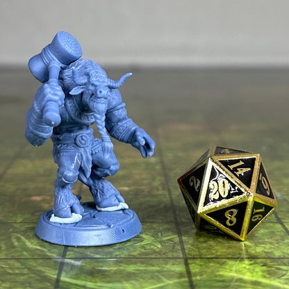 Minotaur with Mace - 32mm Scale - Unpainted Miniature