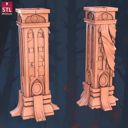 Columns - Set of 2 - Masquerade Set - Unpainted Miniature