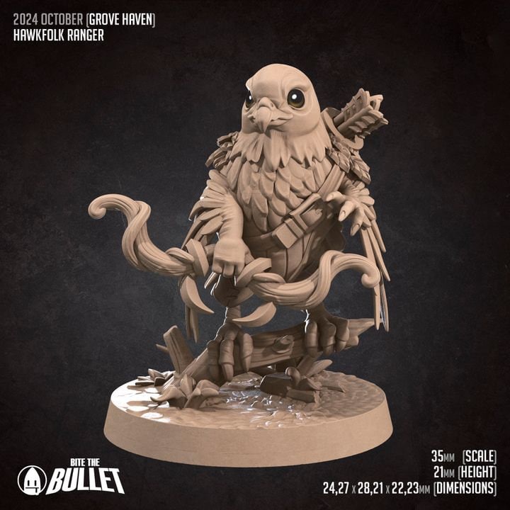 Hawkfolk Ranger - Grove Haven Set - Unpainted Miniature