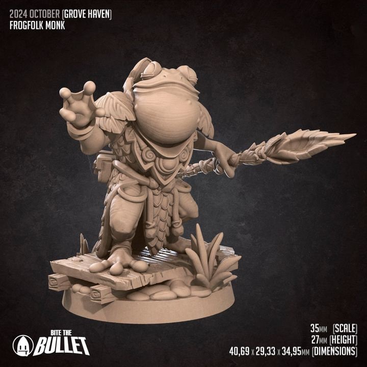 Frogfolk Monk - Grove Haven Set - Unpainted Miniature