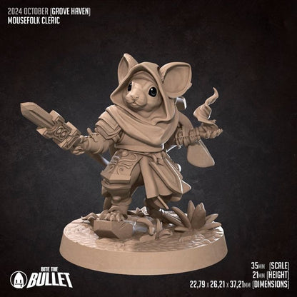 Mousefolk Cleric - Grove Haven Set - Unpainted Miniature