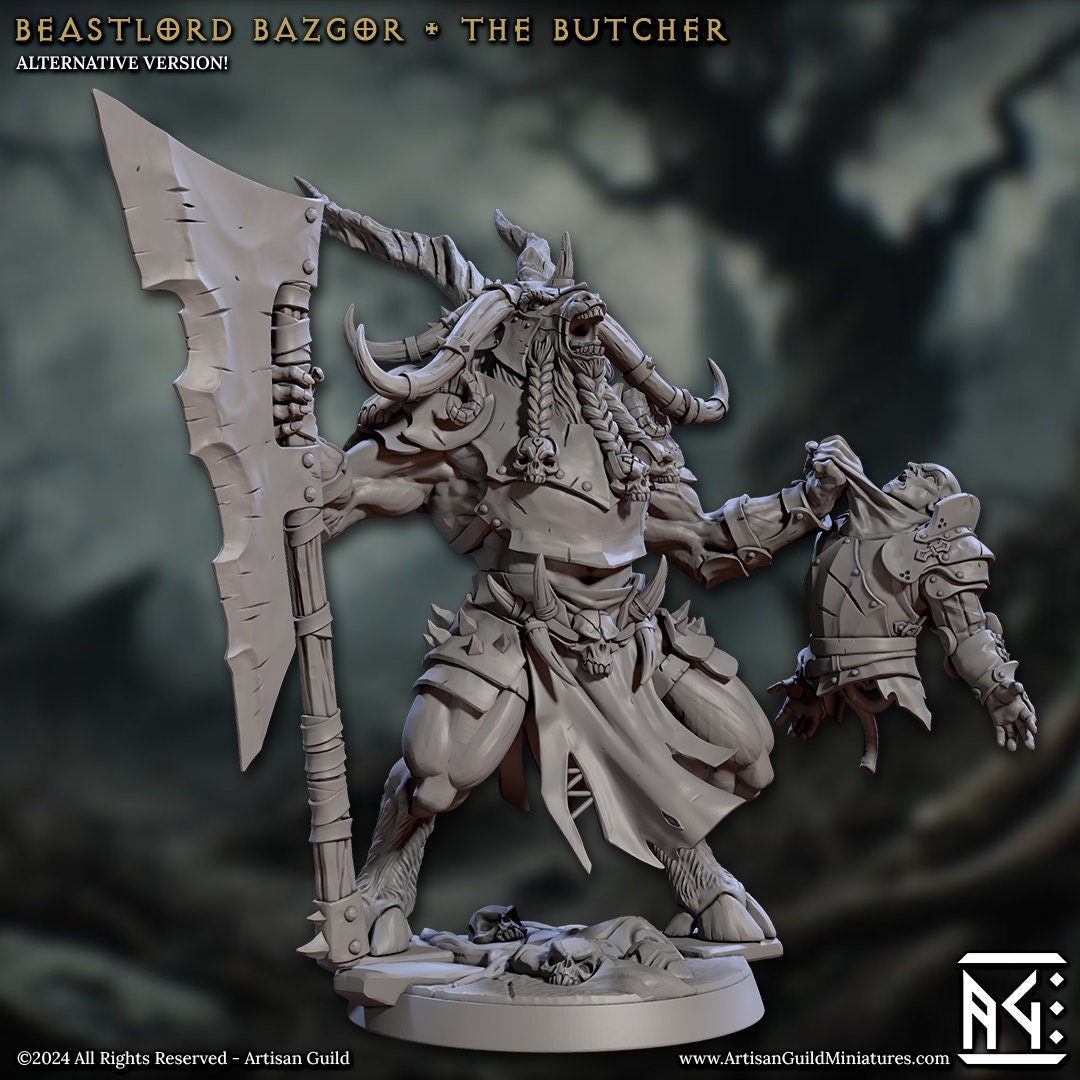 Beastlord Bazgor - Rise of the Beastmen - Unpainted Miniature