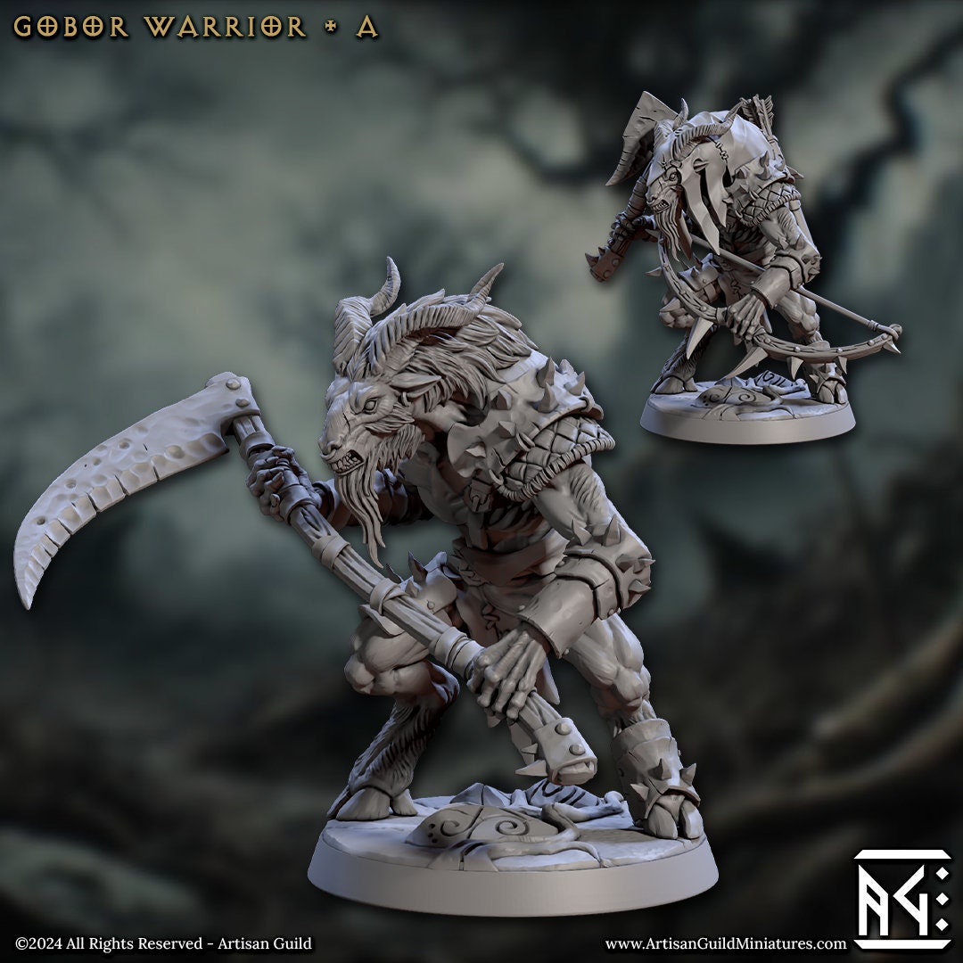 Gobor Warrior - Pose A - Rise of the Beastmen - Unpainted Miniature