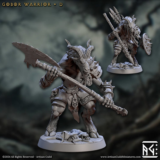 Gobor Warrior - Pose D - Rise of the Beastmen - Unpainted Miniature