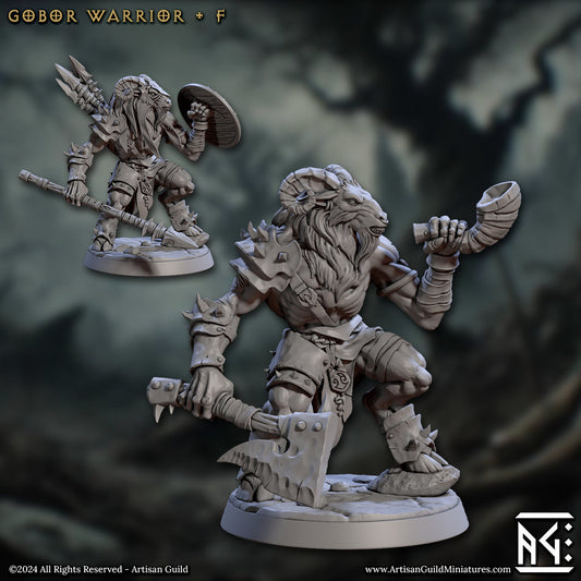 Gobor Warrior - Pose F - Rise of the Beastmen - Unpainted Miniature