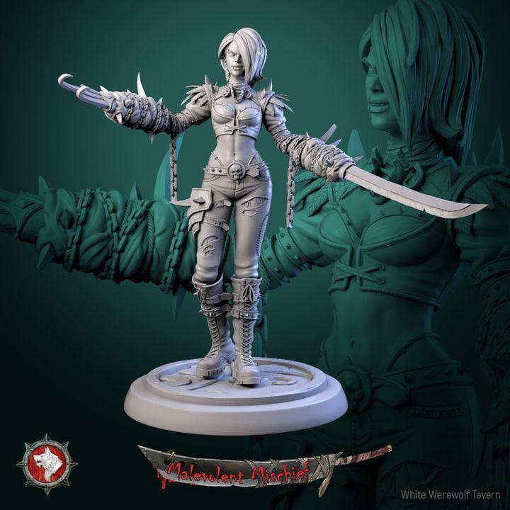 Kala, The Crimson Huntress - 6 Poses - Unpainted Miniatures