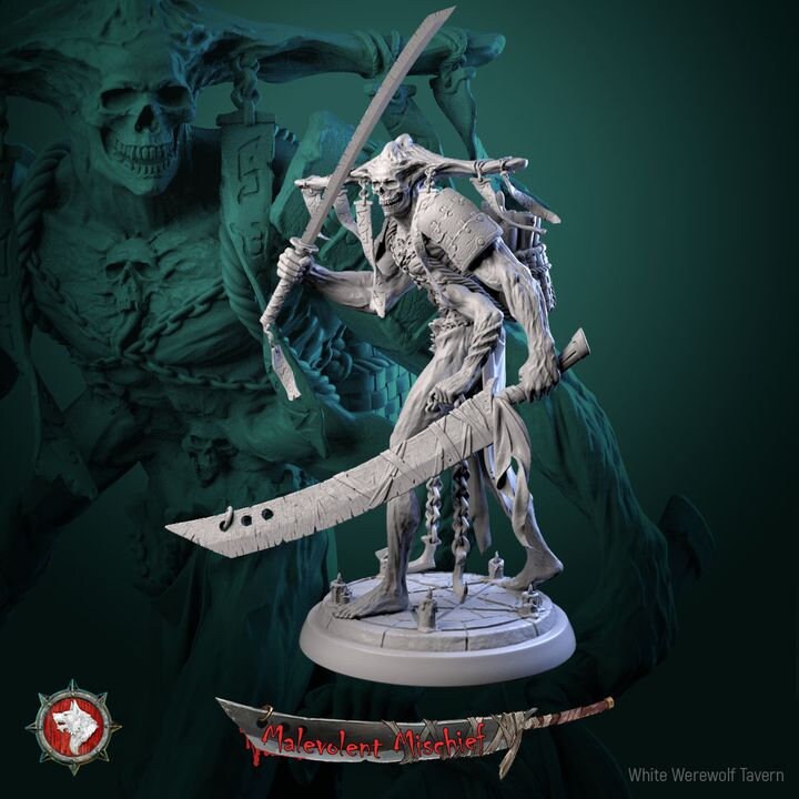 Grimblade Revenant - 32mm and 75mm Scale - Unpainted Miniature