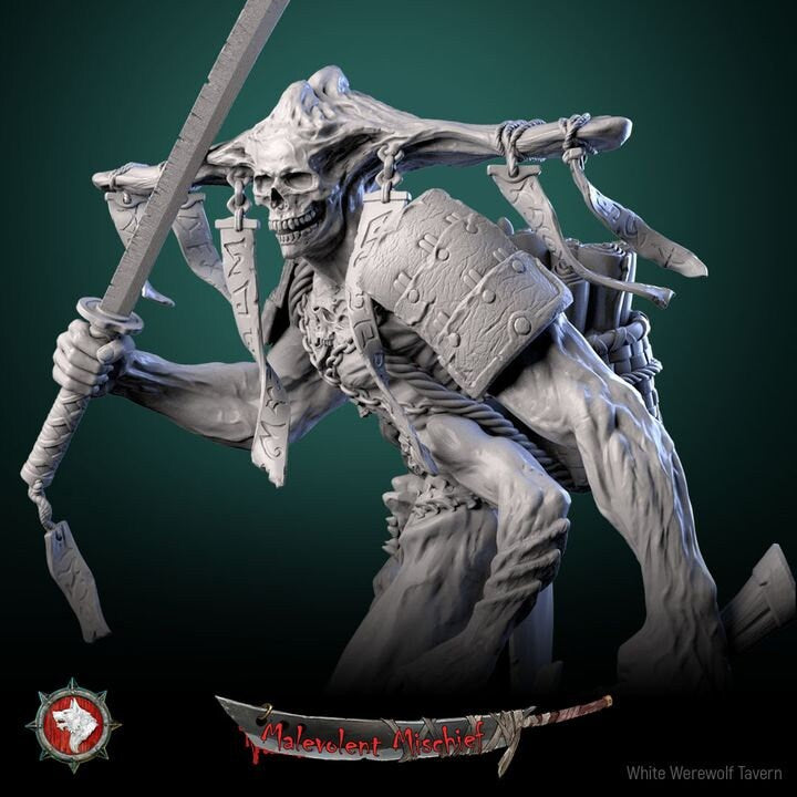 Grimblade Revenant - 32mm and 75mm Scale - Unpainted Miniature