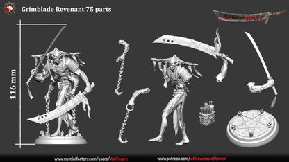 Grimblade Revenant - 32mm and 75mm Scale - Unpainted Miniature