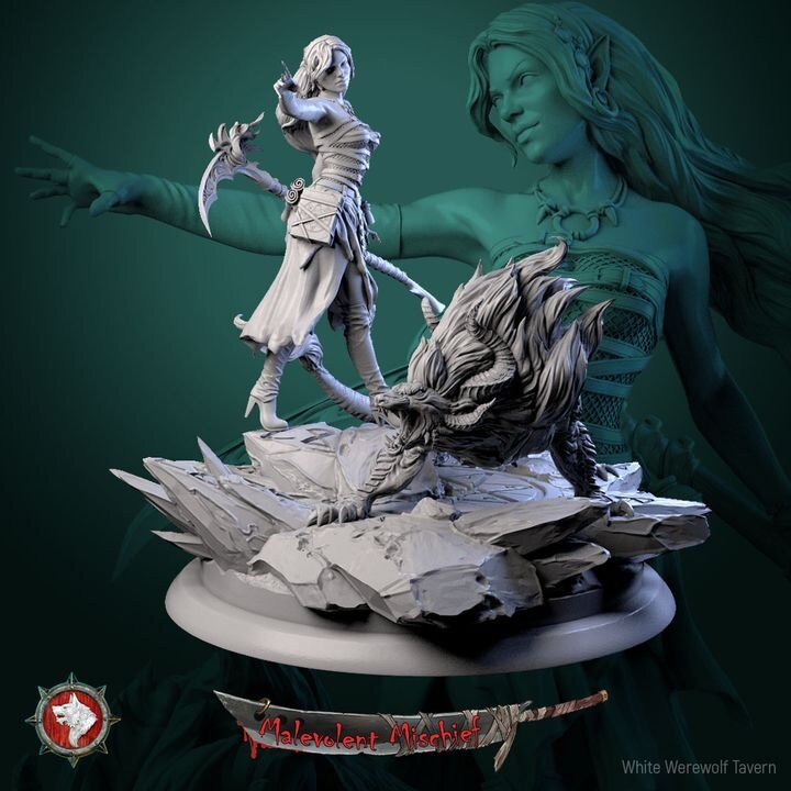 Alberta the Soulflayer - 32mm Scale - Unpainted Miniature