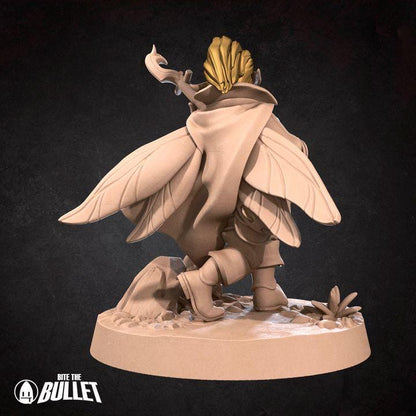 Pixie Bard, Male Pixie - 32mm, 35mm Scale - Unpainted Miniature for DnD, Pathfinder, Tabletop RPGs - Bite the Bullet