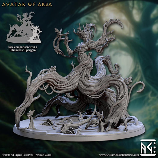 Avatar of Arba, Forest Guardian - Barkwraith Spriggans Set - 32mm Scale - Unpainted Miniature for DnD, Pathfinder, Tabletop RPGs