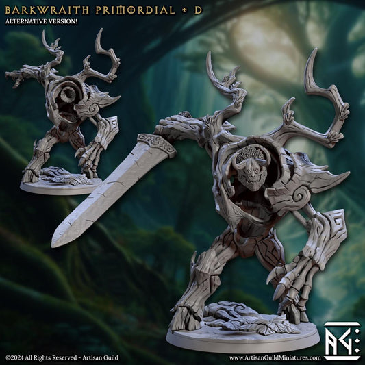 Barkwraith Primordial, Pose D - Deeproot Spriggans - 32mm Scale - Unpainted Miniature for DnD, Pathfinder, Tabletop RPGs - Artisan Guild