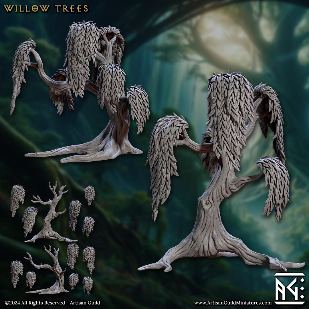 Willow Trees, Modular - Deeproot Spriggans - 32mm Scale - Unpainted Miniature for DnD, Pathfinder, Tabletop RPGs - Artisan Guild