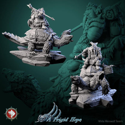 Bjorik, The Glacial Nomad - 32mm Scale - Unpainted Miniature for DnD, Pathfinder, Tabletop RPGs - White Werewolf Tavern