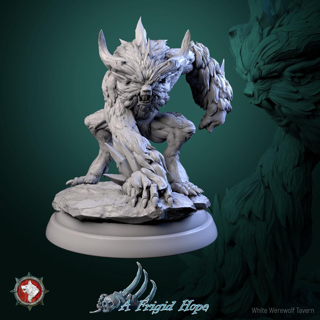 Winterbeasts, 6 Poses - 32mm Scale - Unpainted Miniature for DnD, Pathfinder, Tabletop RPGs - White Werewolf Tavern