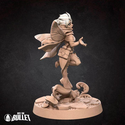 Pixie Cleric, Female Pixie - 32mm, 35mm Scale - Unpainted Miniature for DnD, Pathfinder, Tabletop RPGs - Bite the Bullet