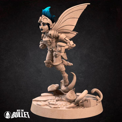 Pixie Artificer, Female Pixie - 32mm, 35mm Scale - Unpainted Miniature for DnD, Pathfinder, Tabletop RPGs - Bite the Bullet