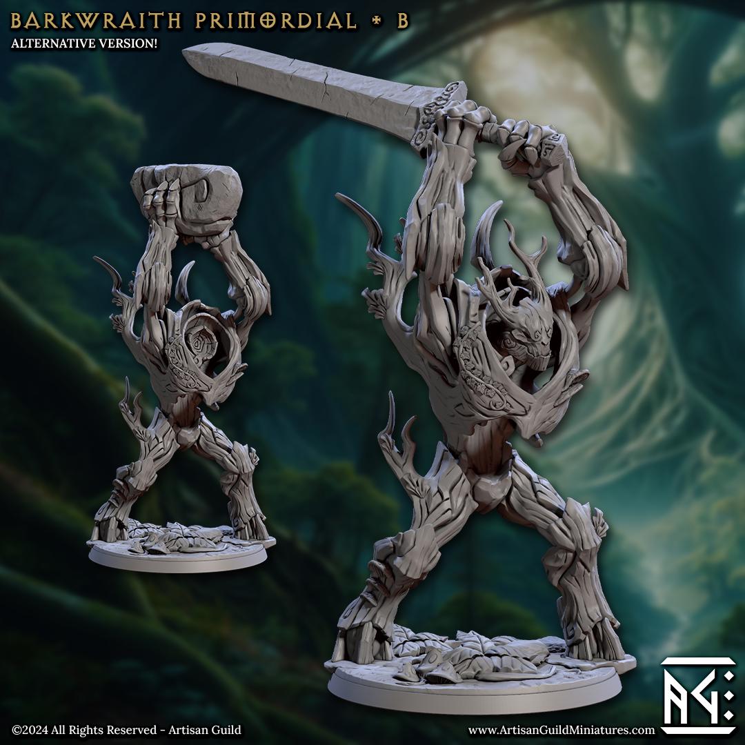 Barkwraith Primordial, Pose B - Deeproot Spriggans - 32mm Scale - Unpainted Miniature for DnD, Pathfinder, Tabletop RPGs - Artisan Guild