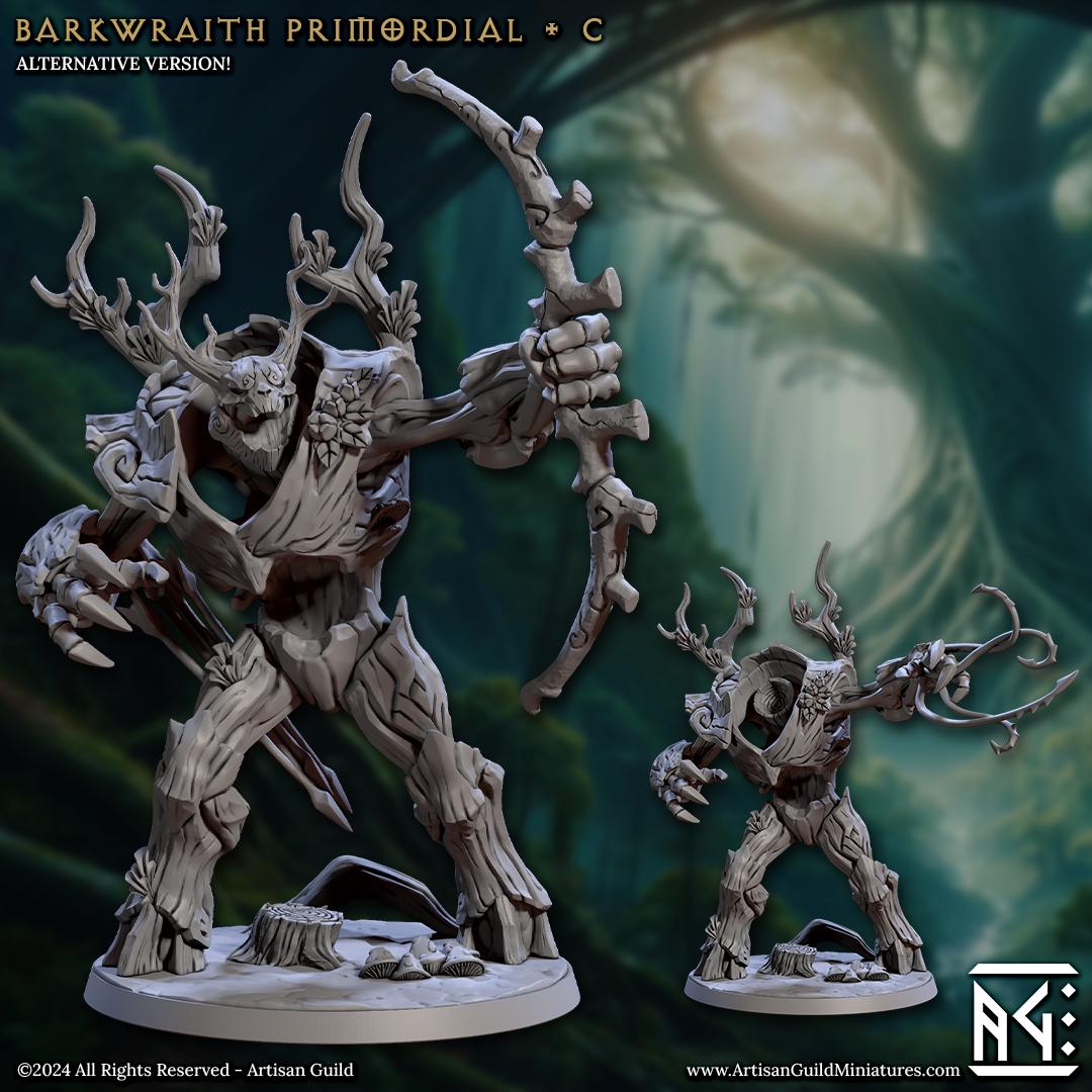 Barkwraith Primordial, Pose C - Deeproot Spriggans - 32mm Scale - Unpainted Miniature for DnD, Pathfinder, Tabletop RPGs - Artisan Guild