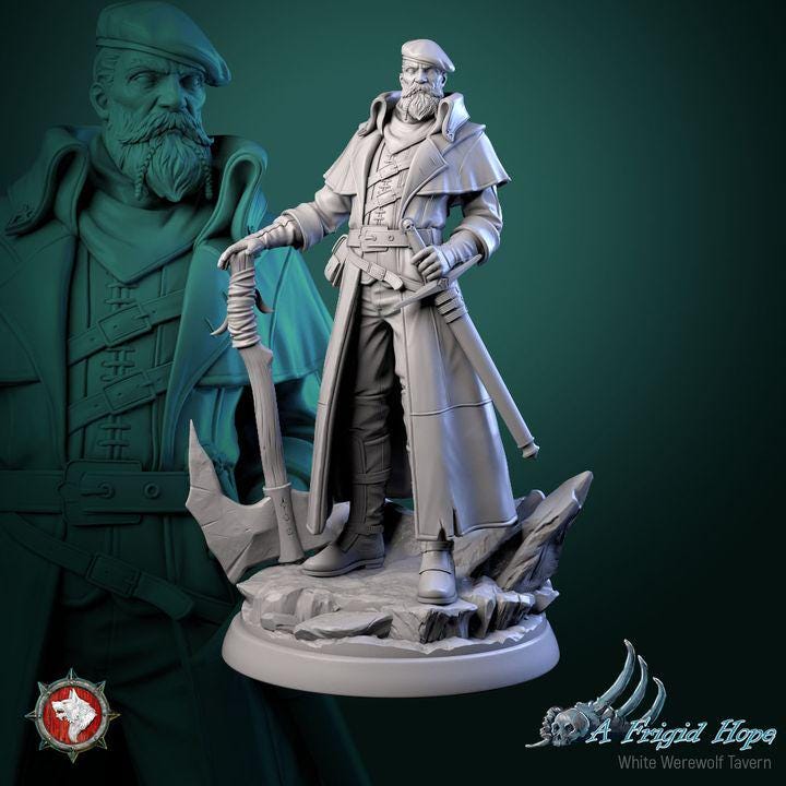 Valkor, the Stormbreaker - 32mm, 75mm Scale - Unpainted Miniature for DnD, Pathfinder, Tabletop RPGs - White Werewolf Tavern