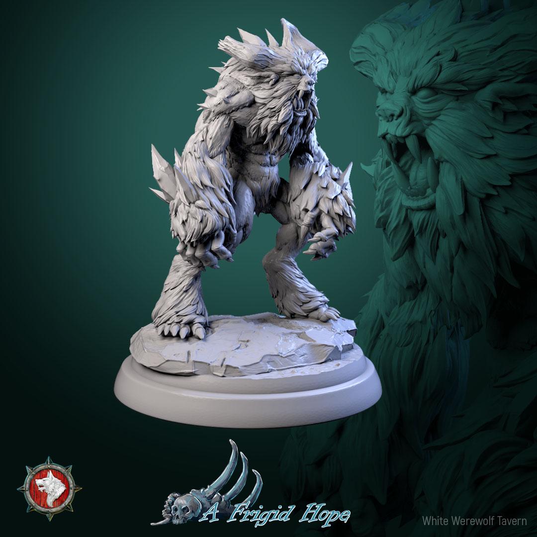 Winterbeasts, 6 Poses - 32mm Scale - Unpainted Miniature for DnD, Pathfinder, Tabletop RPGs - White Werewolf Tavern