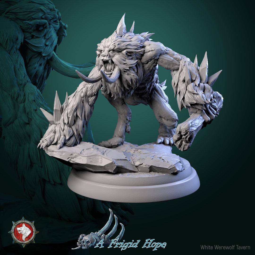 Winterbeasts, 6 Poses - 32mm Scale - Unpainted Miniature for DnD, Pathfinder, Tabletop RPGs - White Werewolf Tavern