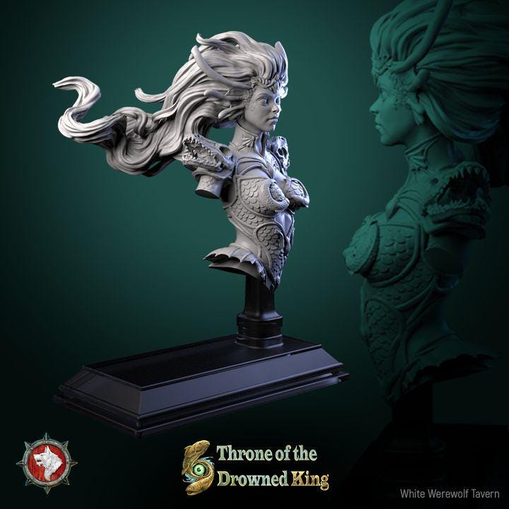 Morwenna, Lost Maiden of the Swamp - Unpainted Miniature Bust